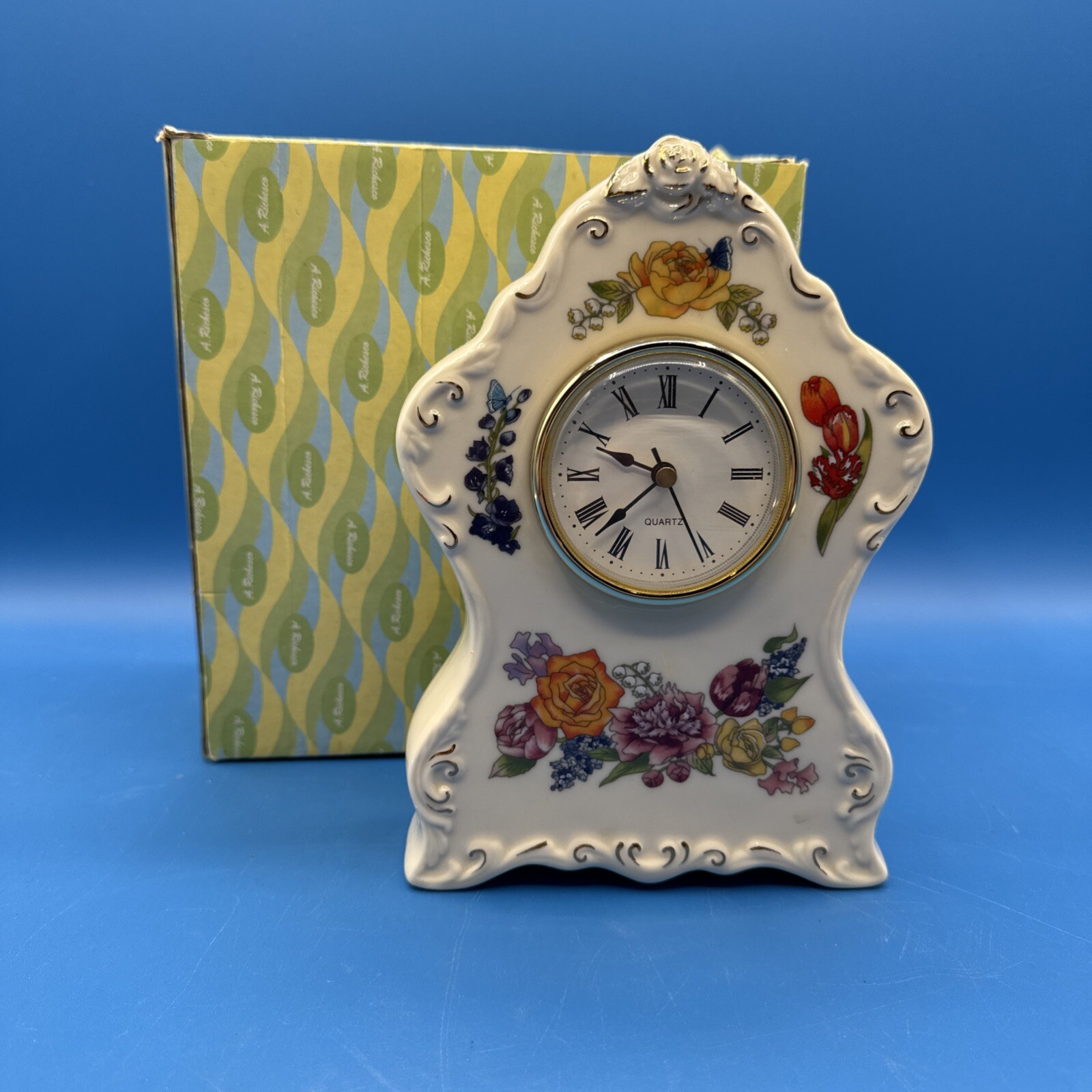 A. Richesco Ceramic Floral Clock | eBay US