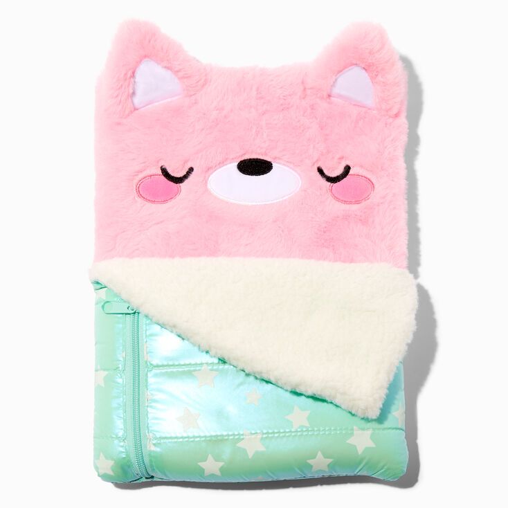 Sleepy Pink Cat Plush Sketchbook | Claire's (US)