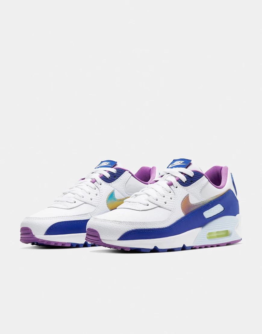 Nike Air Max 90 SE sneakers in white/blue | ASOS (Global)