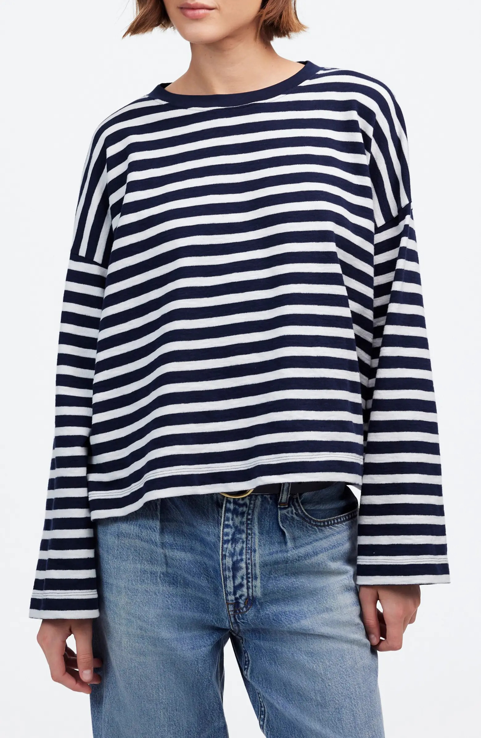 Madewell Easy Stripe Long Sleeve Top | Nordstrom | Nordstrom