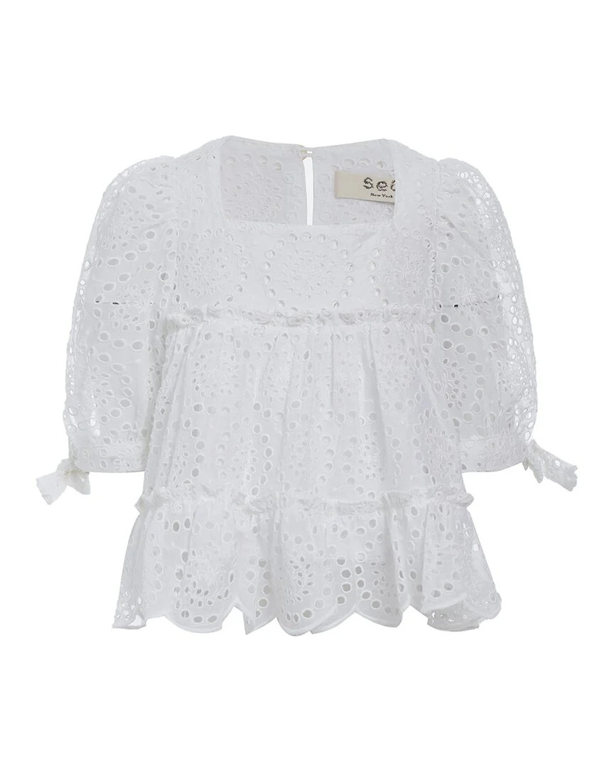 Sea New York Maeve Eyelet Puff Sleeve Top | Shop Simon