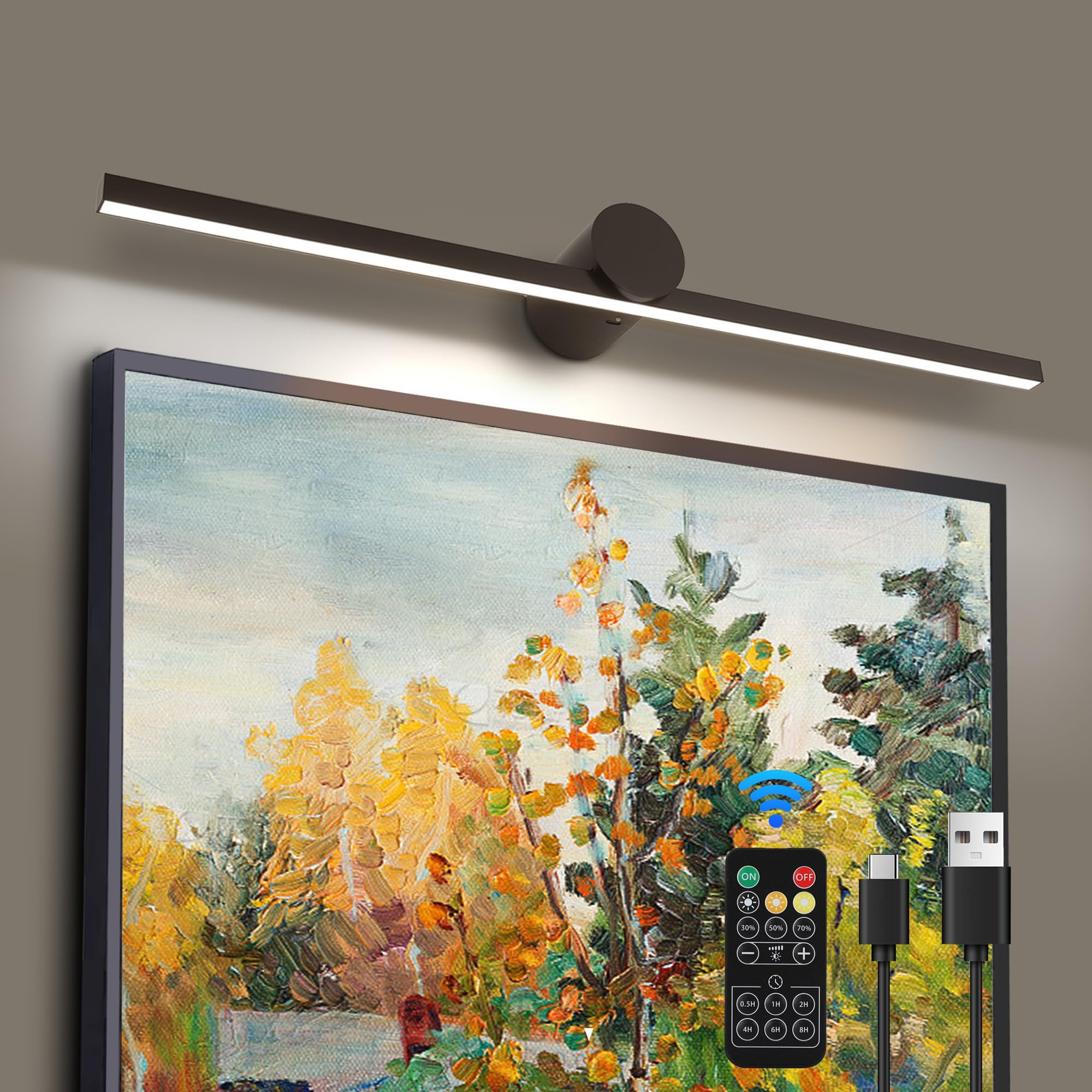 ZitoStory Battery Operated Picture Light with Remote,Wireless Dimmable Art Lights for Paintings R... | Amazon (US)