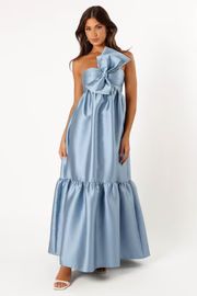 Betina Bow Front Maxi Dress - Blue | Petal & Pup (US)