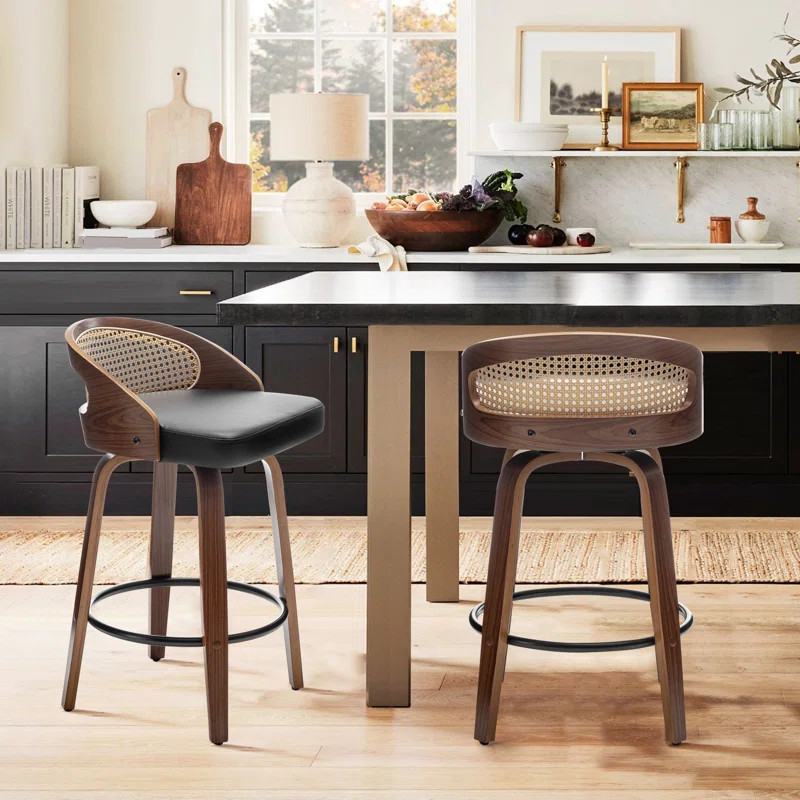 Leeana Swivel Faux Leather Counter & Bar Stools | Wayfair North America