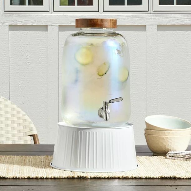 Better Homes& Gardens 2 Gallon Clear Iridescent Glass Dispenser - Walmart.com | Walmart (US)