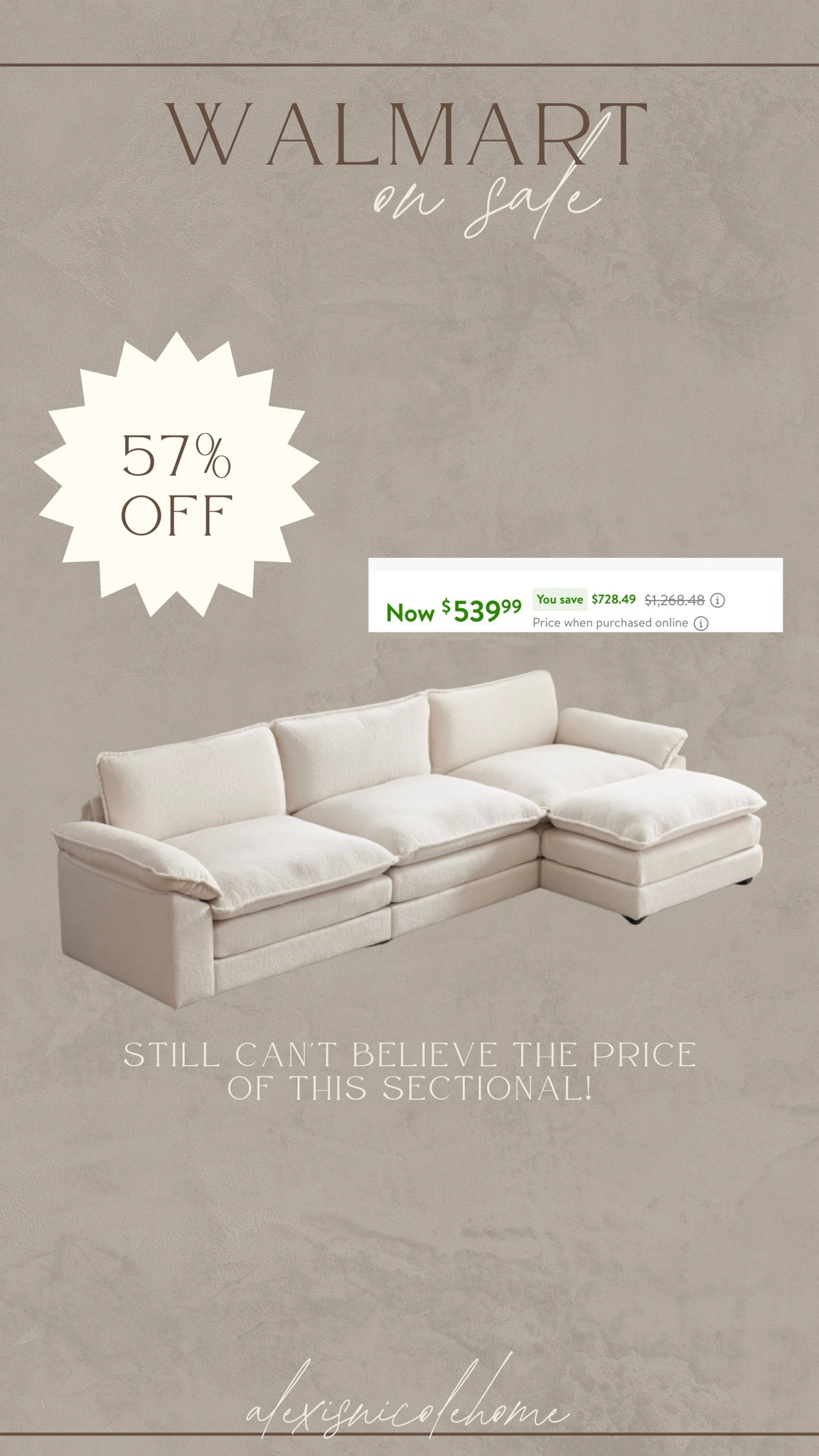 Still can't believe the price of this sectional! 

Walmart sale
Walmart Black Friday
Walmart home


#LTKCyberWeek #LTKSaleAlert #LTKHome