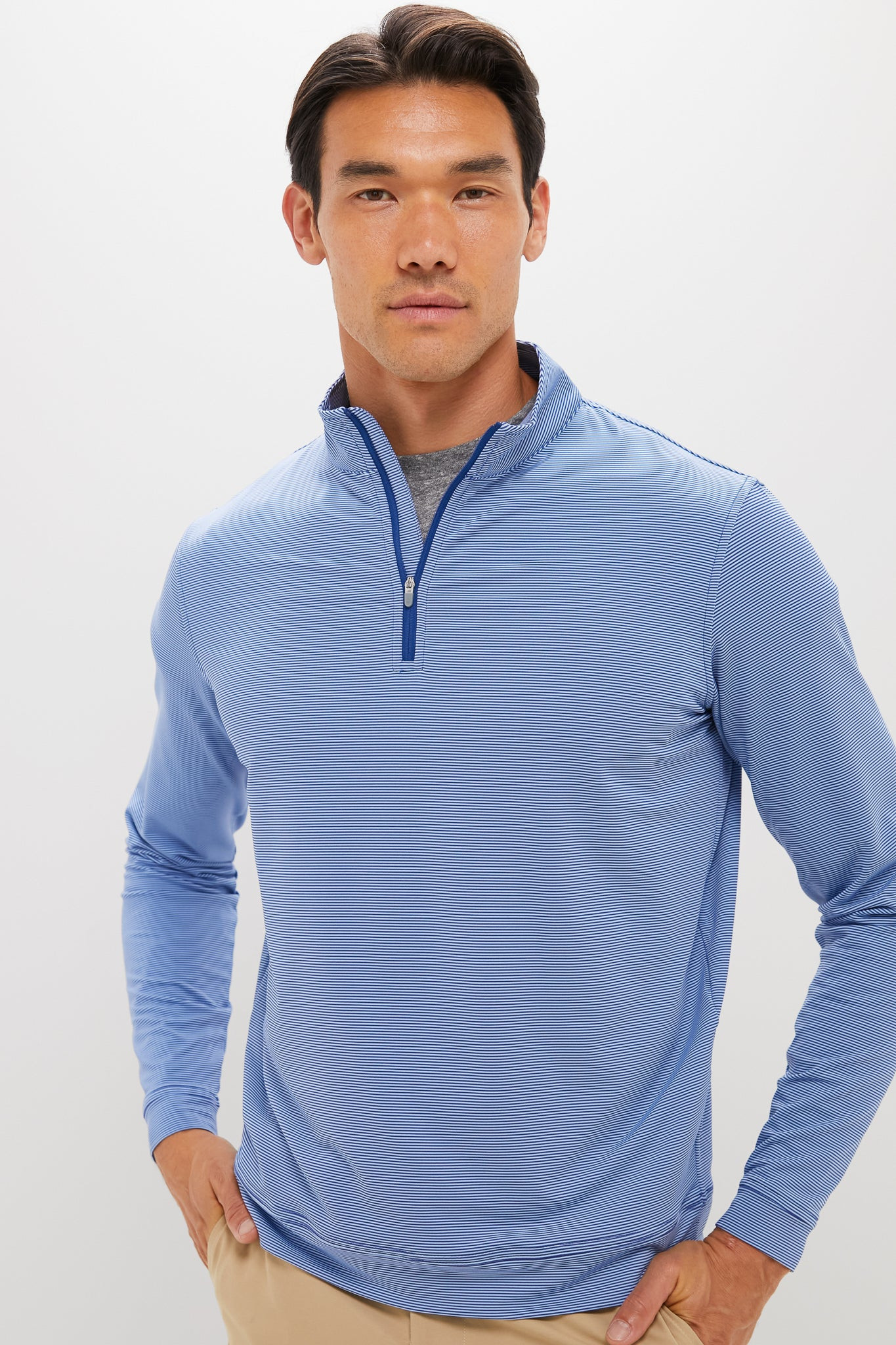 Sport Navy Perth Sugar Stripe Quarter Zip | Tuckernuck (US)
