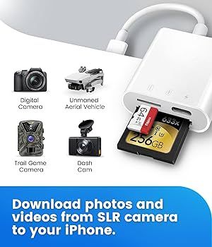 SD Card Reader for iPhone iPad,Oyuiasle Trail Game Camera SD Card Viewer with Dual Slot for Micro... | Amazon (US)