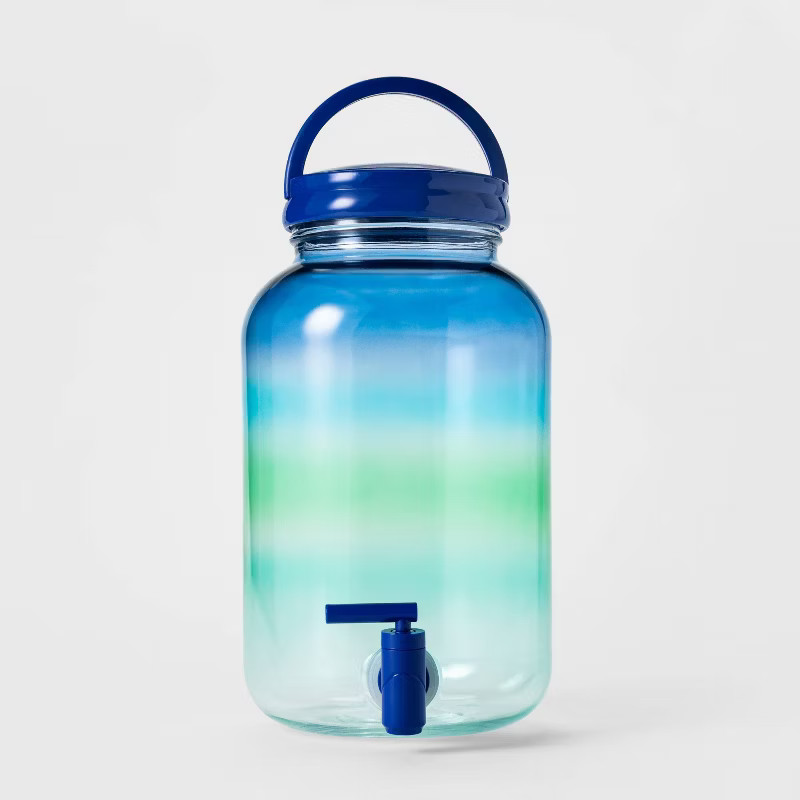 4.5qt Plastic Ombre Beverage Dispenser Blue - Sun Squad™ | Target