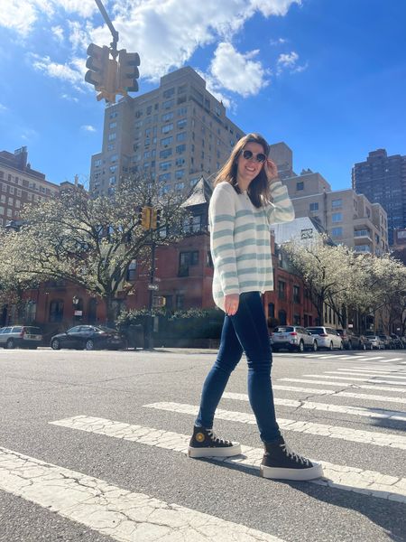 Spring Outfit that’s great for the in-between weeks between winter and spring!

Sweater - 525 America, Emma Collection, size small

Jeans - Abercrombie, Curve Love, Size 27W, on sale for 20% off - this weekend only!

Sneakers - Converse @ Nordstrom, on sale for $49!! 

Jeans | Spring OOTD | Spring Style | Fashion Over 30

#LTKshoecrush #LTKsalealert #LTKfindsunder100