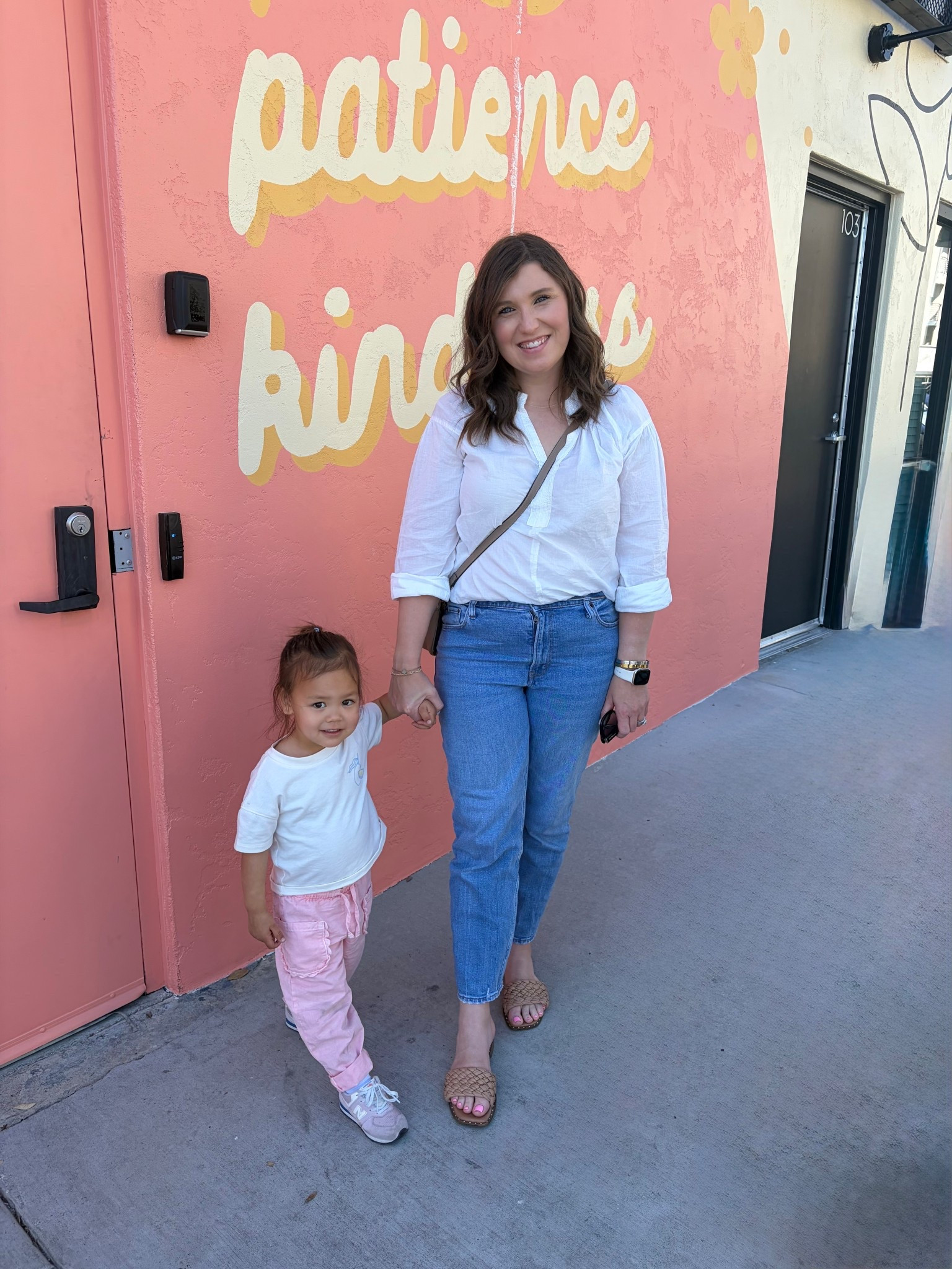 Saturday Fit check with my sidekick 🤍 eveything linked in my LTK. @BR Factory @abercrombie @stevemadden @target #fyp #gwrm #styletips #ootd #toddleroutfit 

#LTKKids #LTKootd #LTKmomlife