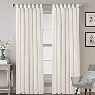 Tab Top Natural Linen Blended Airy Curtains for Living Room Home Decor Soft Rich Material Light R... | Amazon (US)