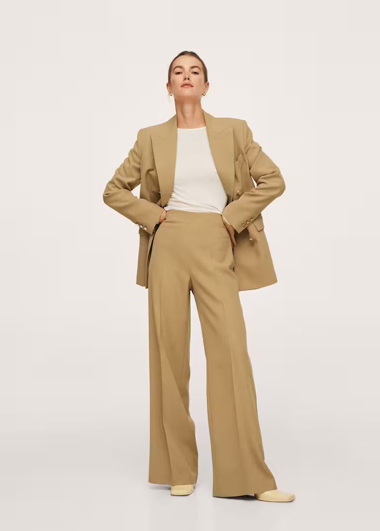 wide leg suit pants -  Women | Mango USA | MANGO (US)