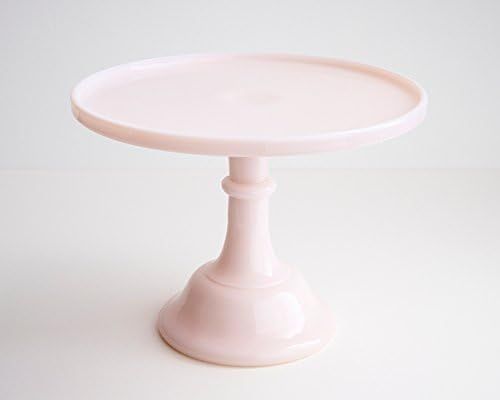 10" Pink Milk Glass Cake Stand Plate - Wedding Bridal Shower Dessert Table | Amazon (US)