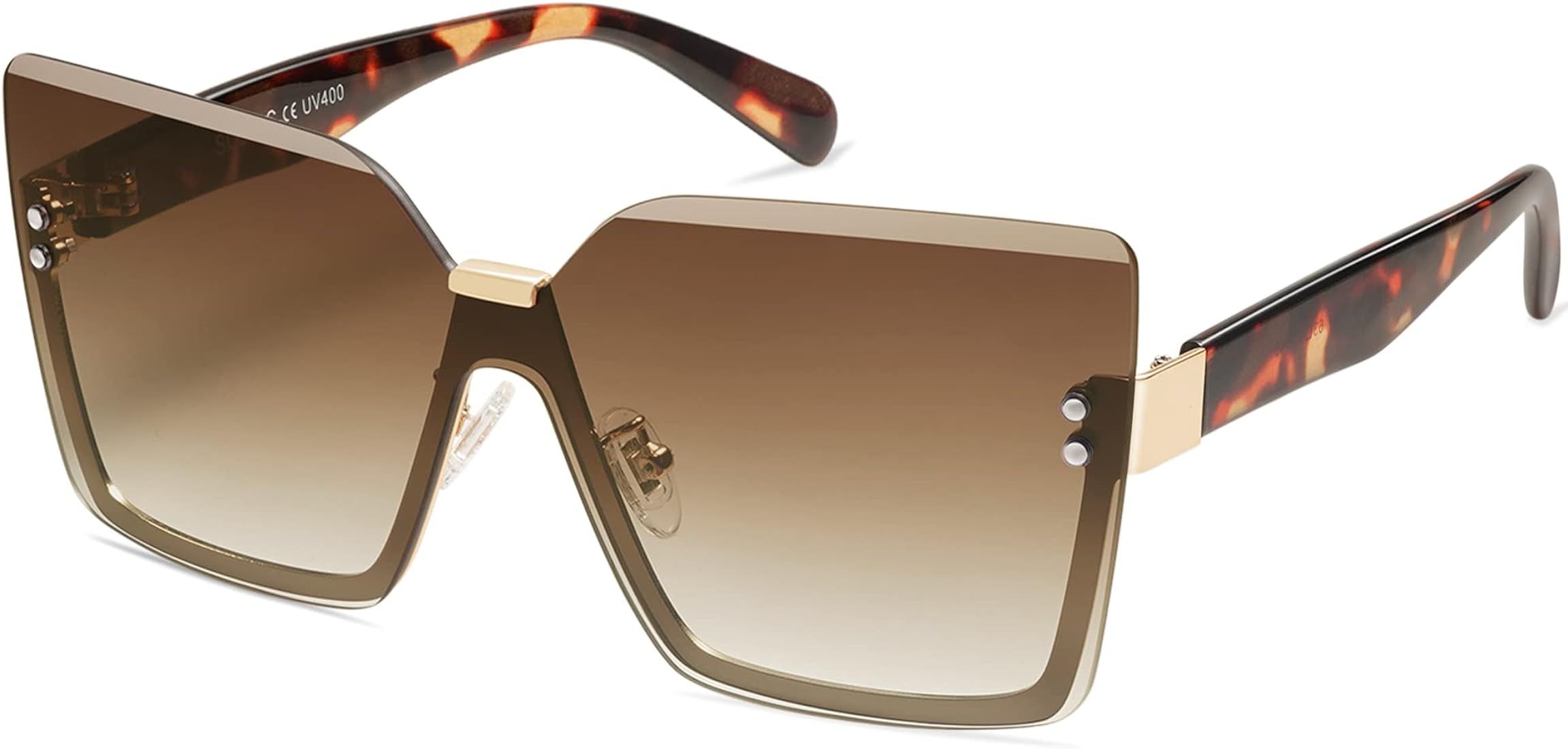 SOJOS Retro Rimless Oversized Sunglasses Womens 50s 60s Trendy Luxury Shades SJ1160 | Amazon (US)