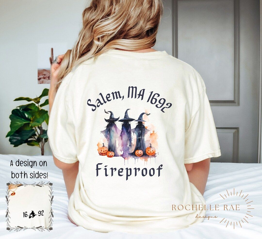 Salem Witch 1692 Halloween Crewneck Fireproof Shirt - Etsy | Etsy (US)