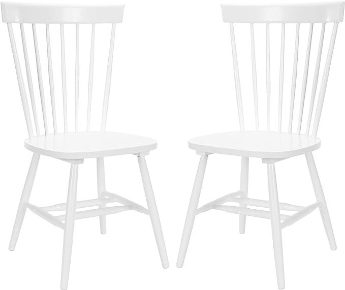 Safavieh American Homes Collection Parker Country Farmhouse White Spindle Side Chair (Set of 2) F... | Amazon (US)