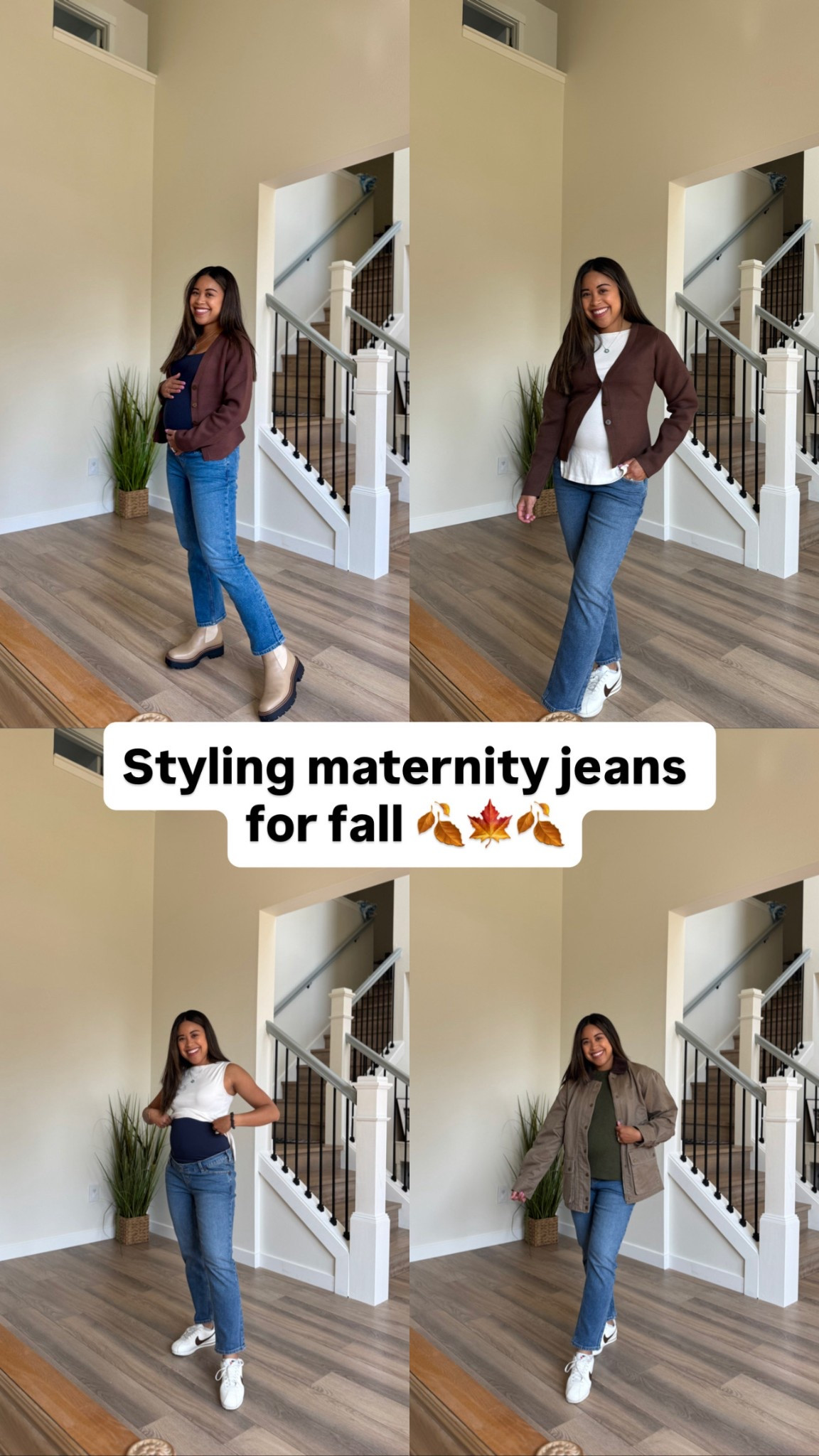 Just a few simple fall outfits for expecting moms! These Abercrombie maternity jeans are now a staple in my wardrobe. I’m wearing my usual size - 26 in the short length in Abercrombie jeans. 

#LTKBump #LTKPetite #LTKStyleTip