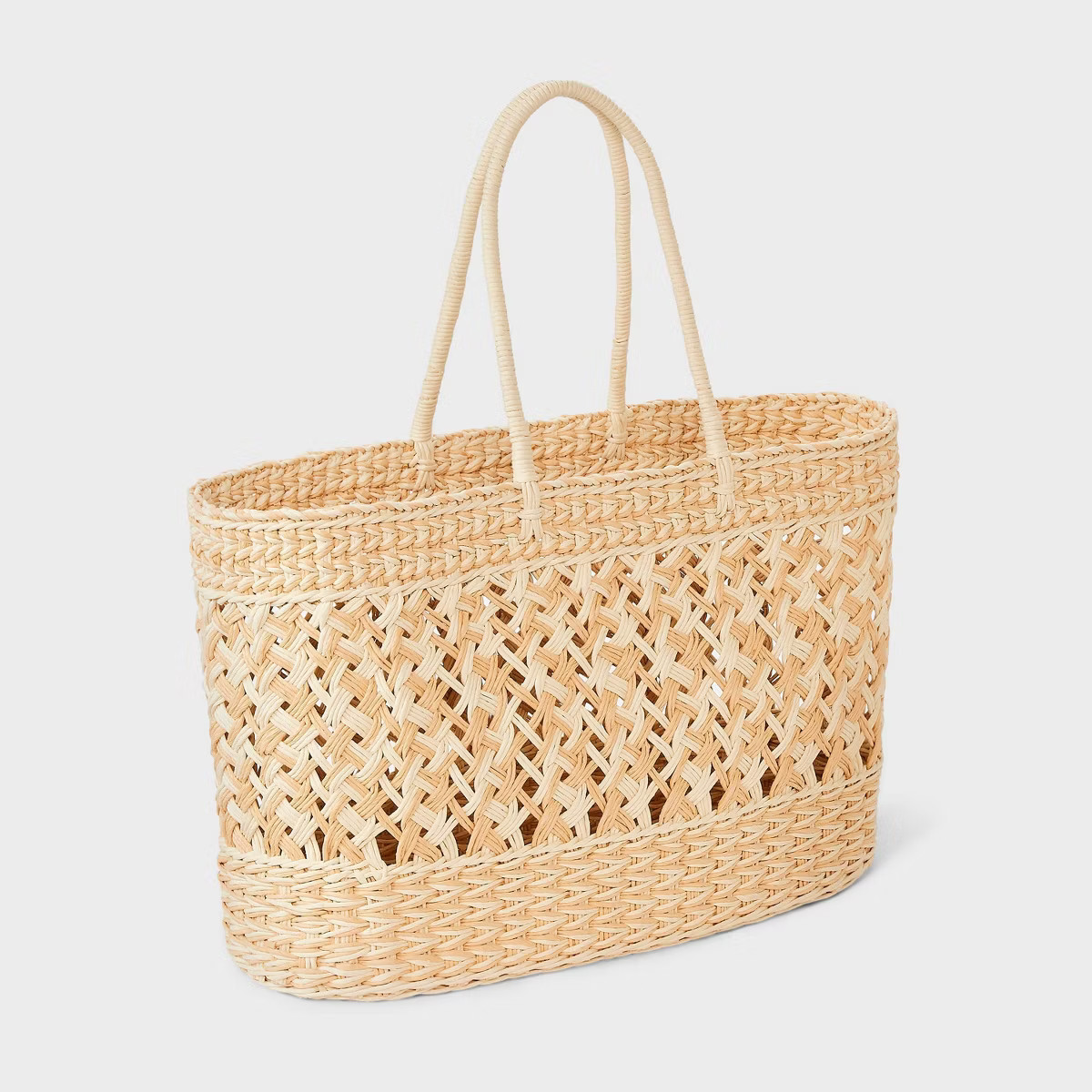 Straw Tote Handbag - Shade & Shore™ Natural/Ivory XL | Target