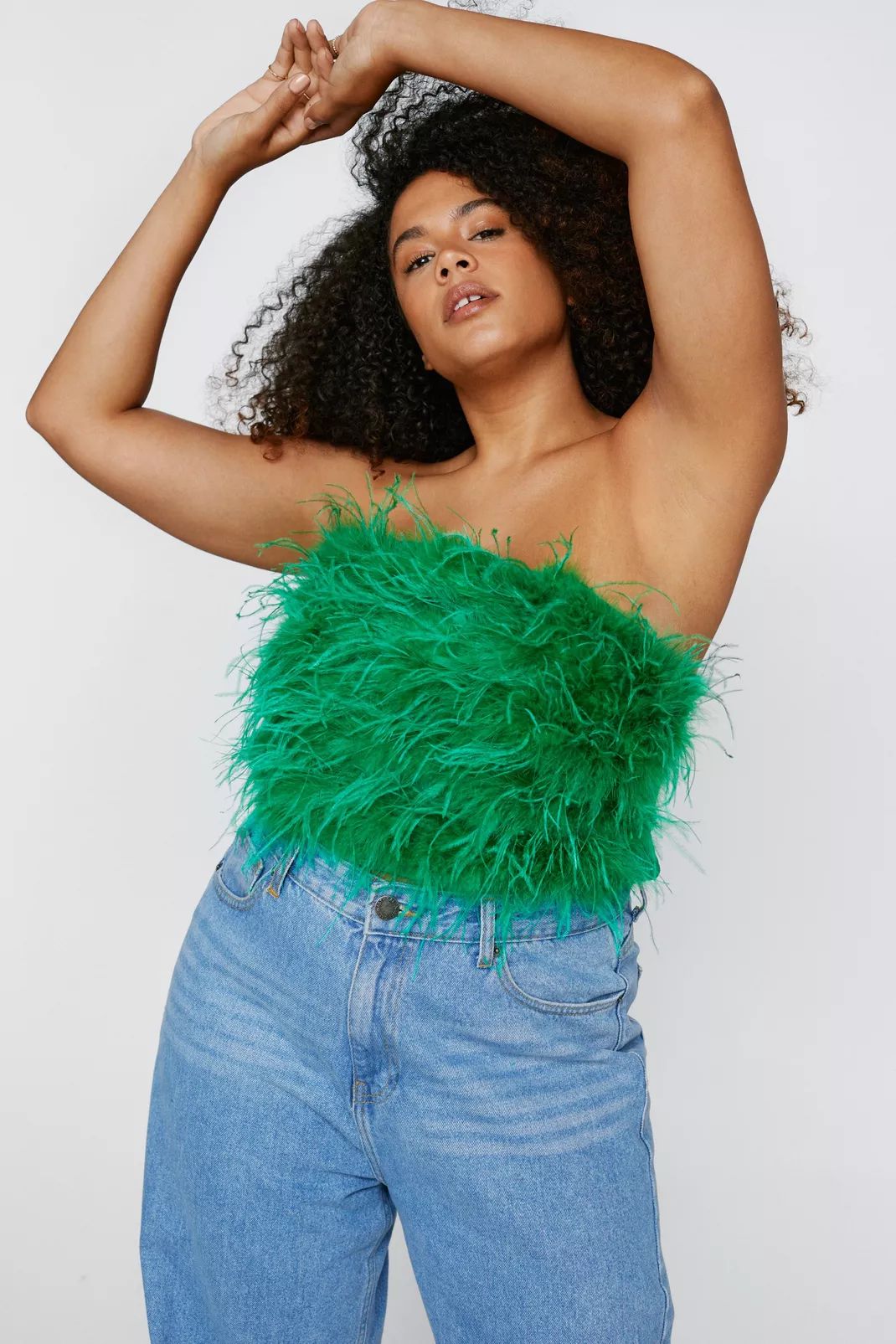 Plus Size Feather Bandeau Top | Nasty Gal (US)