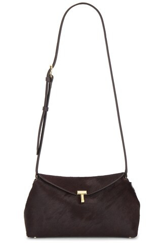 Toteme T-Lock Pony Hair Clutch in Wine | FWRD 
