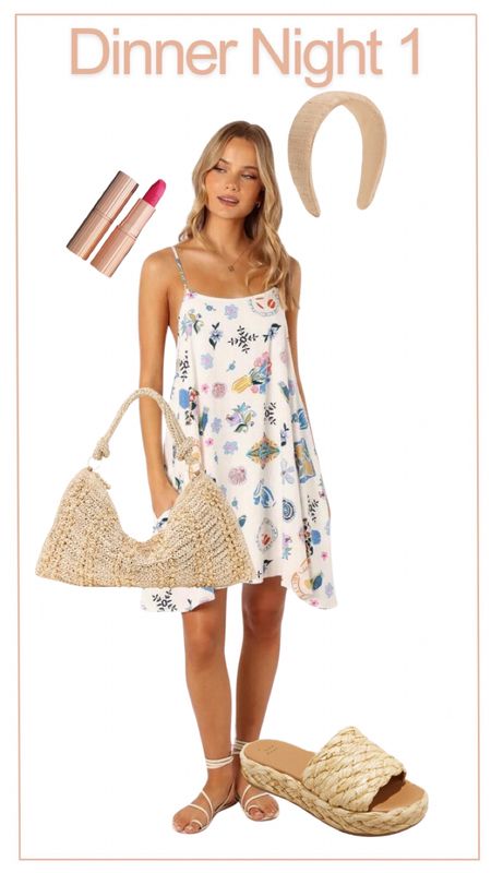 My dinner look on vacation! I love this dress, the print is called portofino and there are other styles available! 

#LTKItBag #LTKStyleTip #LTKFindsUnder100