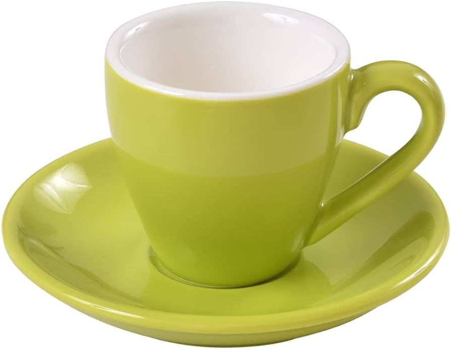 ionEgg Porcelain Espresso Cup with Saucer, Espresso shot Cup, 80ml/2.7Oz, Green | Amazon (US)