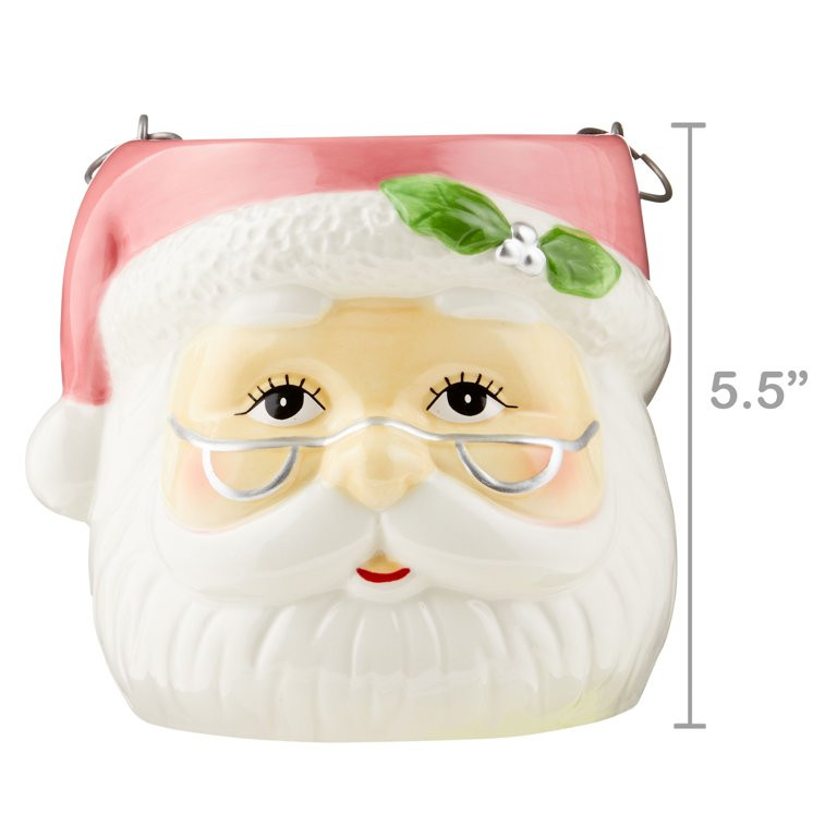 Mr. Christmas 5" Decorative Ceramic Santa Container, Pink | Walmart (US)