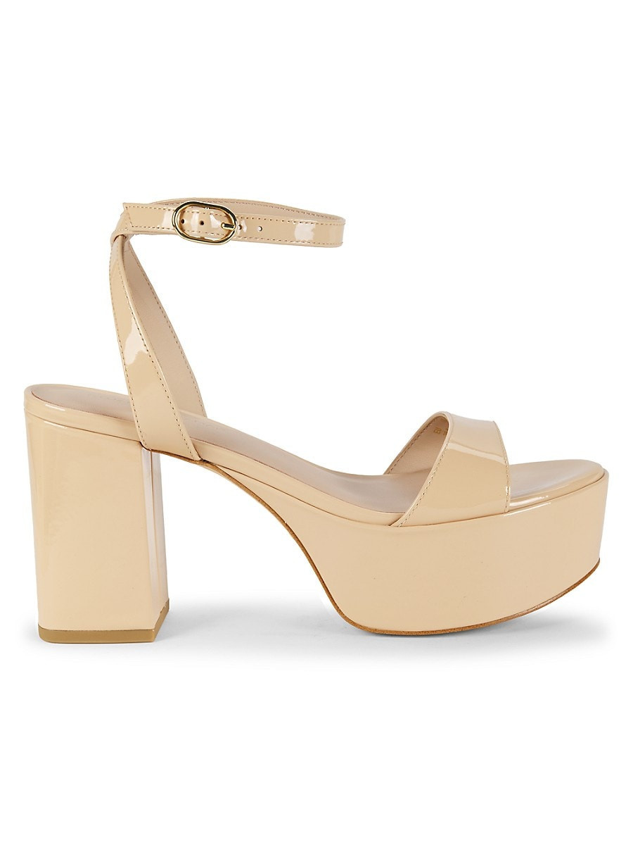 Stuart Weitzman Women's Gala 90MM Patent Leather Sandals - Golden Beige - Size 7.5 | Saks Fifth Avenue OFF 5TH