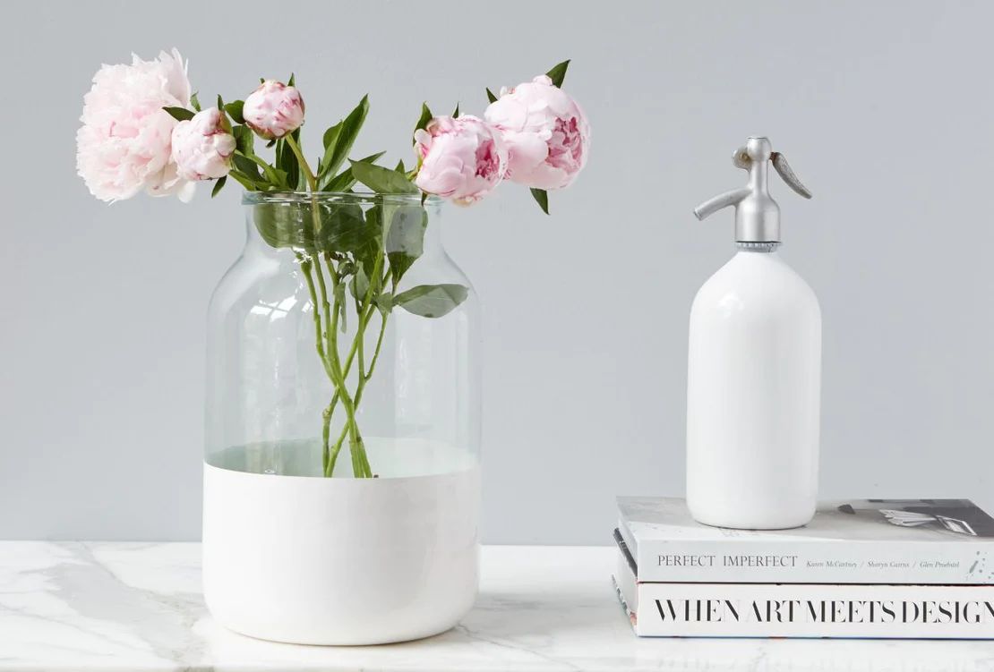 White Colorblock Mason Jar, Medium | etúHOME