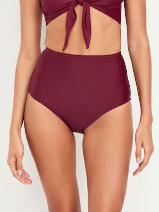 Matte High-Waisted Bikini Swim Bottoms | Old Navy (US)