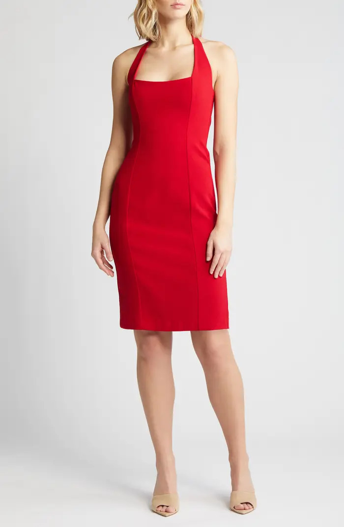 Black Halo Zarela Halter Neck Sheath Cocktail Dress | Nordstrom | Nordstrom