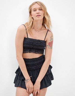 AE Smocked Ruffle Tank Top | American Eagle Outfitters (US & CA)