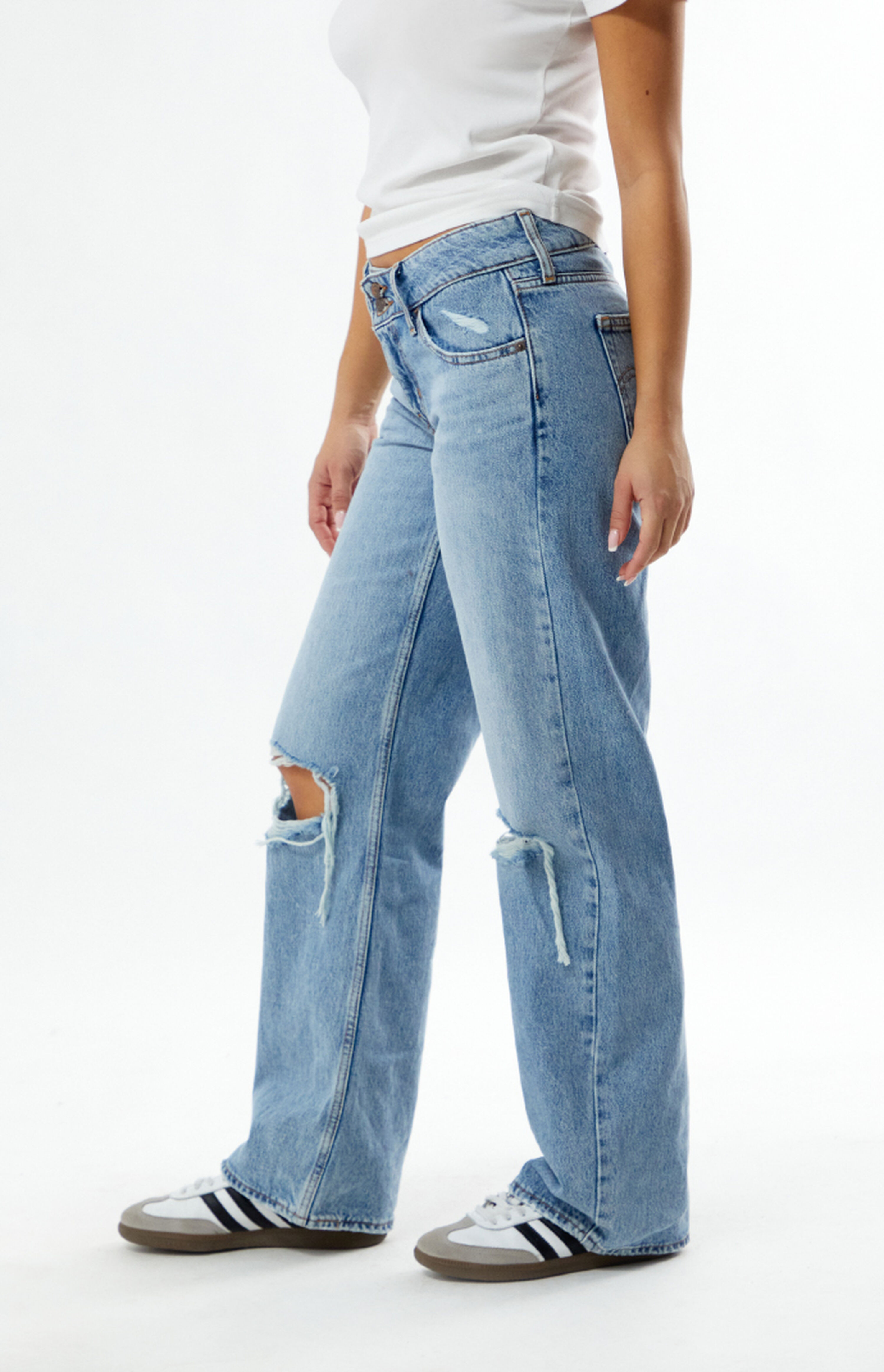 Levi's Medium Indigo Ripped Superlow Loose Jeans | PacSun