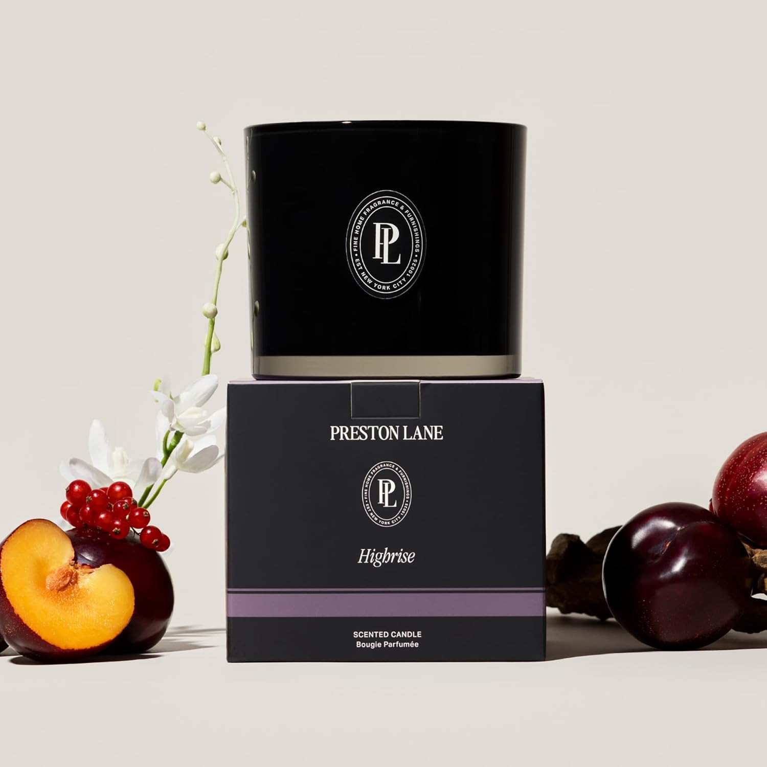 Preston Lane Luxury 3-Wick Scented Candle, Highrise, 24 oz Hand-Poured in USA | Long Burn Time (4... | Amazon (US)