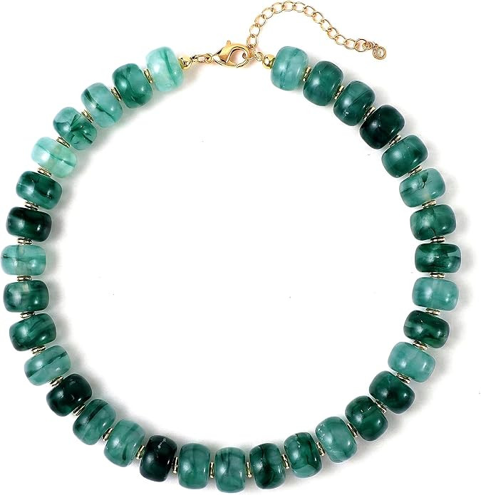 SHERLOVE Chunky Statement Large Resin Beaded Choker Necklaces for Women | Amazon (US)