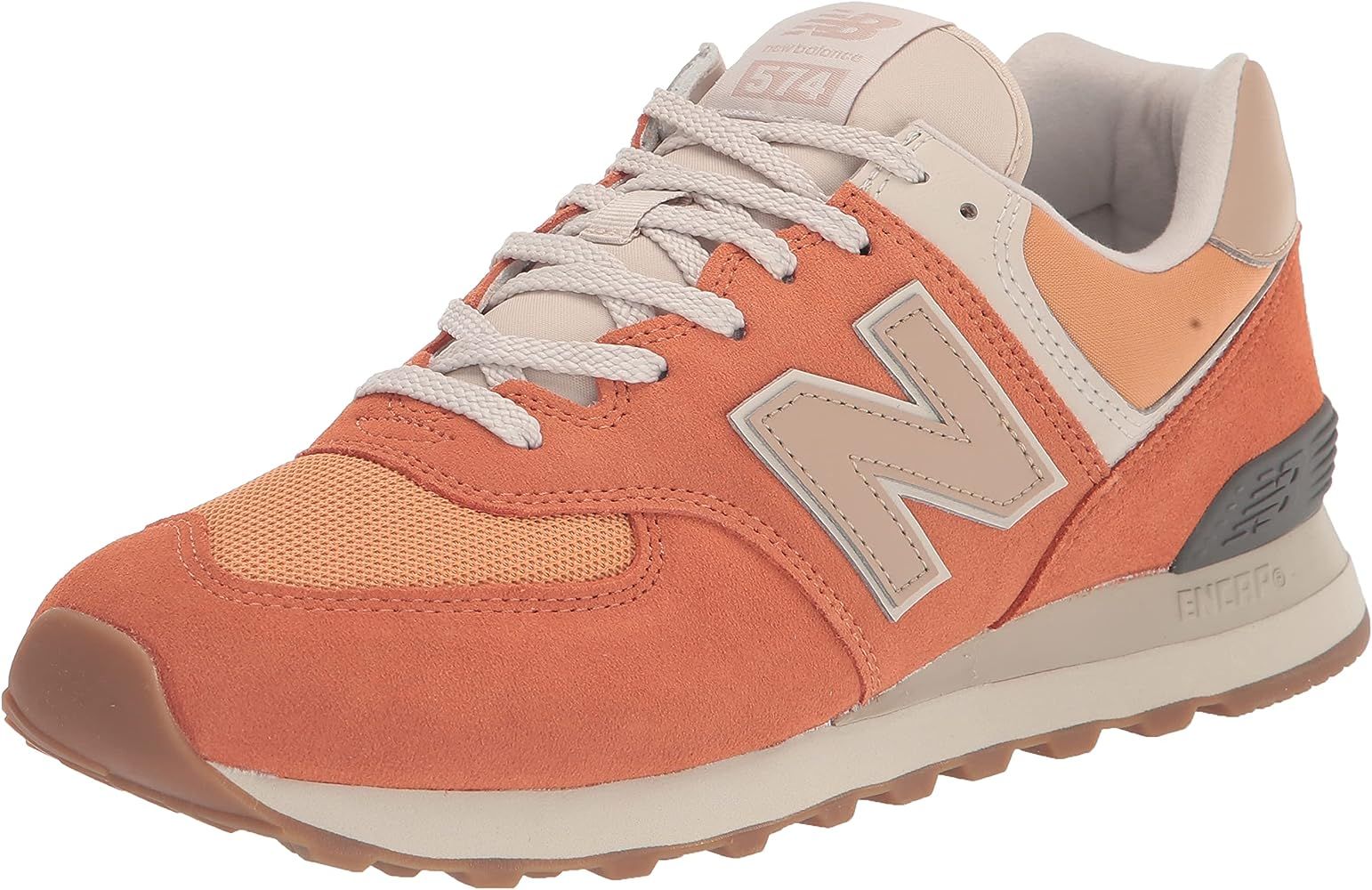 Amazon.com | New Balance Women's 574 V2 Retro Clash Sneaker, Soft Copper/Mindful Grey, 9 | Fashio... | Amazon (US)