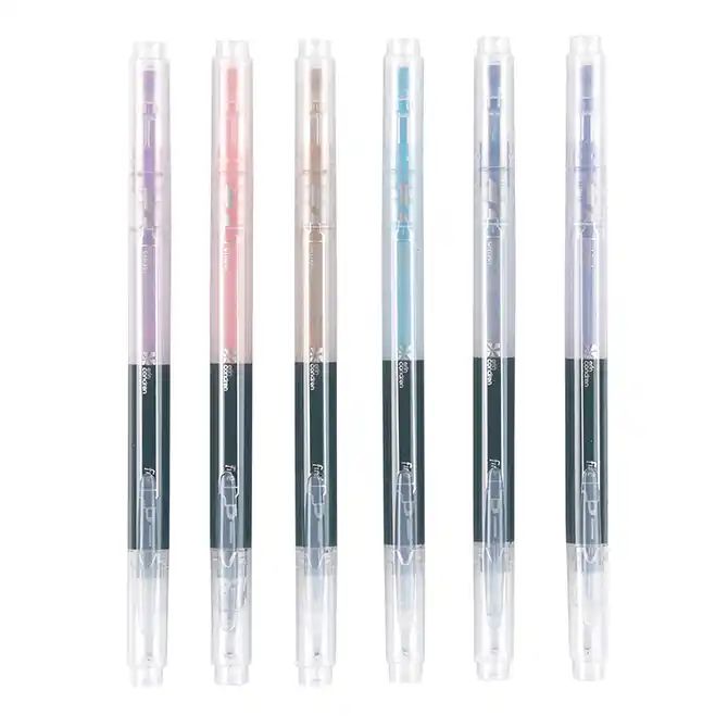 Colorful and Black Dual-Ink Dual-Tip Highlighter Pens 6-Pack | Erin Condren | Erin Condren