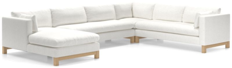 Pacific Bench 4-Piece U-Shaped Sectional with Wood Legs | Crate & Barrel | Crate & Barrel