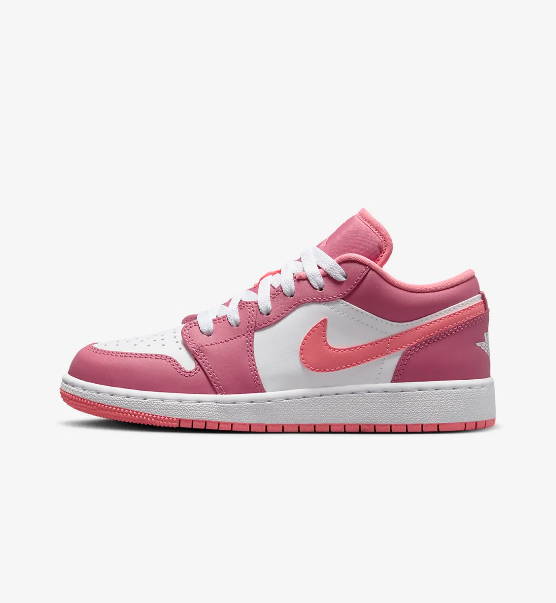 Air Jordan 1 Low
Big Kids' Shoes

Desert Berry/White/Coral Chalk
Style: 553560-616