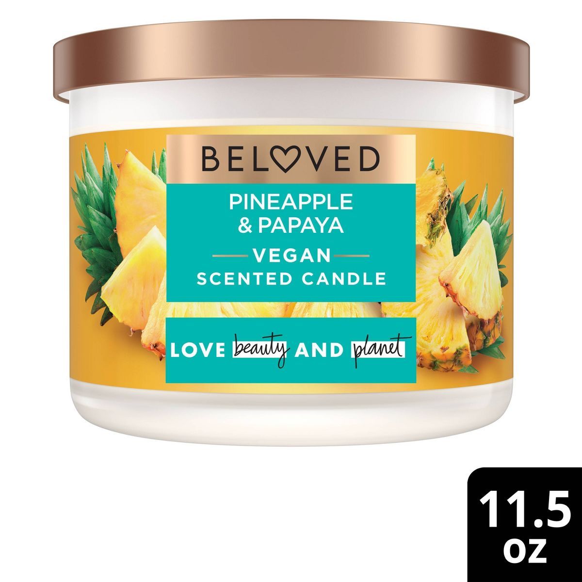 Beloved Pineapple & Papaya 2-Wick Vegan Candle - 11.5oz | Target
