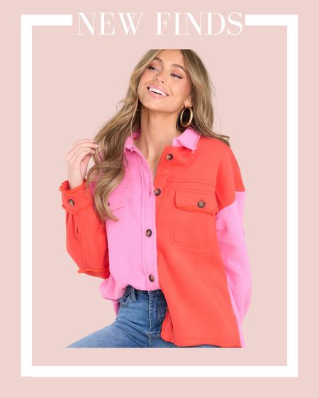 Shacket. Pink top. Red top. Valentine’s Day. Spring outfit. Winter outfit. Colorful. Button down 

#LTKstyletip #LTKunder100 #LTKunder50