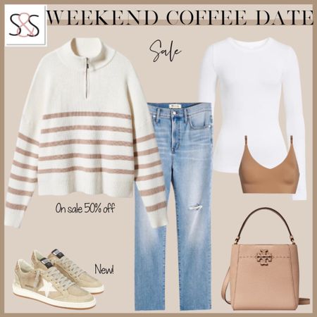 Mango striped sweater and Tory Burch bag go great with golden goose sneakers for your Valentine’s Day or travel plans by sunsetsandstilettos

#LTKFind #LTKtravel #LTKstyletip