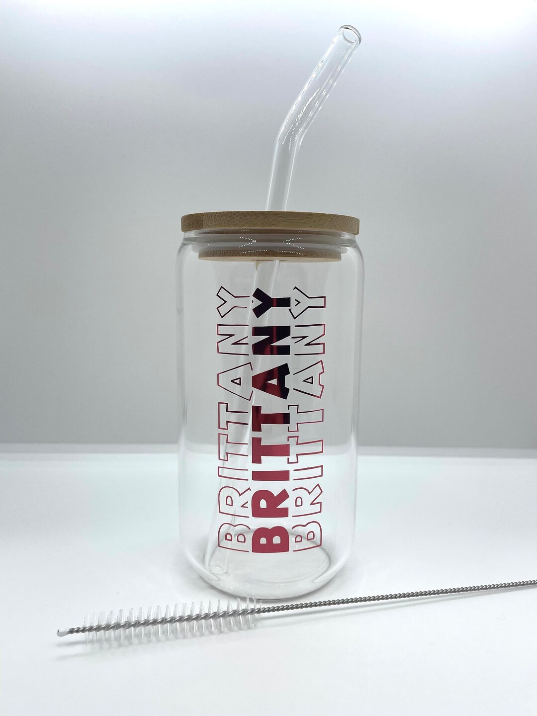 PERSONALIZED NAME - Glass Cup - Cup With Lid and Straw - Custom Cup | Etsy (US)