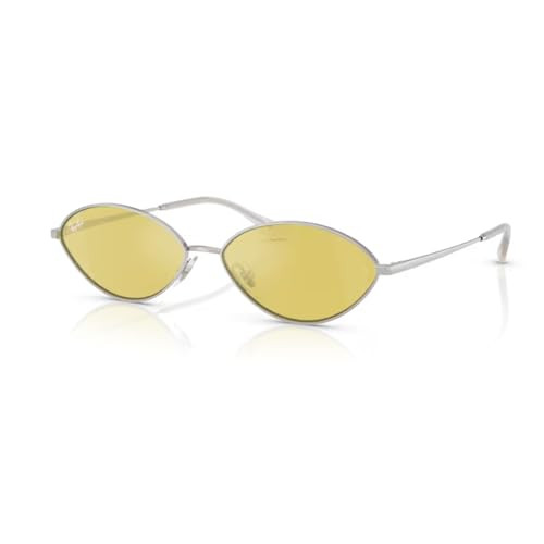 Ray-Ban RB3757 Kai 003/6D 56MM Silver/Yellow Mirror Flash Gold Oval Sunglasses for Men for Women +Bundle with Accessory Eyewear Kit | Amazon (US)