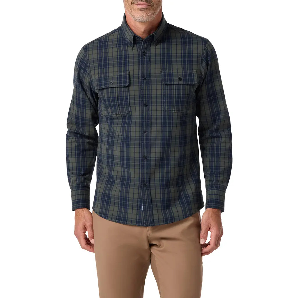 Mizzen+Main Upstate Plaid Flannel Button-Down Shirt in Olive Lucas Plaid at Nordstrom Rack, Size Large | Nordstrom Rack