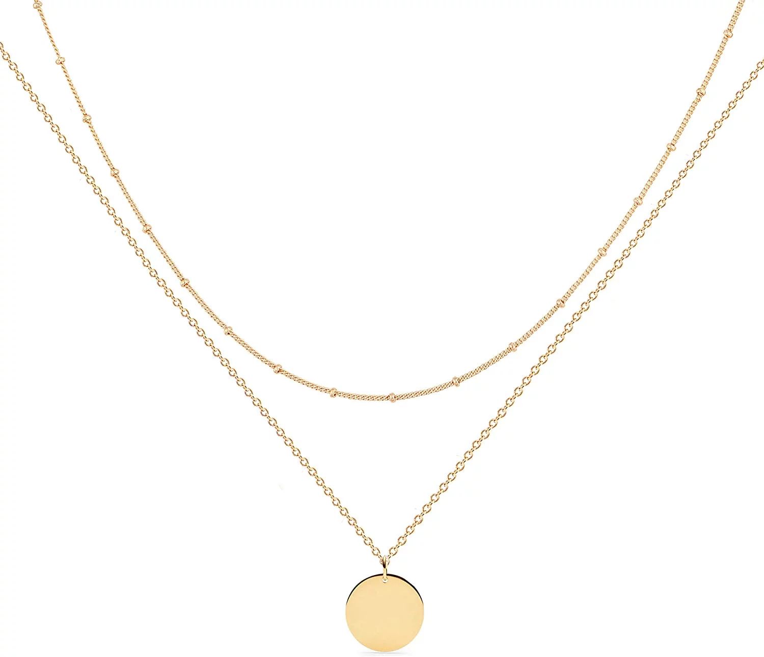 MEVECCO Layered Heart Necklace Pendant Handmade 18k Gold Plated Dainty Gold Choker Arrow Bar Laye... | Walmart (US)