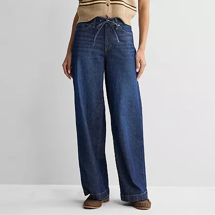 Women's Sonoma Goods For Life® Relaxed Mid Rise Wide Leg Jeans, Size: 4 Avg/Reg, Light Blue | Kohl's