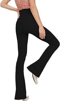 TOPYOGAS Women's Casual Bootleg Yoga Pants V Crossover High Waisted Flare Workout Pants Leggings | Amazon (US)