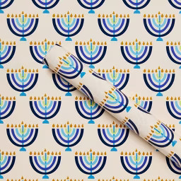 240"x30" Bulk Hanukkah Menorah Gift Wrapping Paper White/Blue - Spritz™ | Target